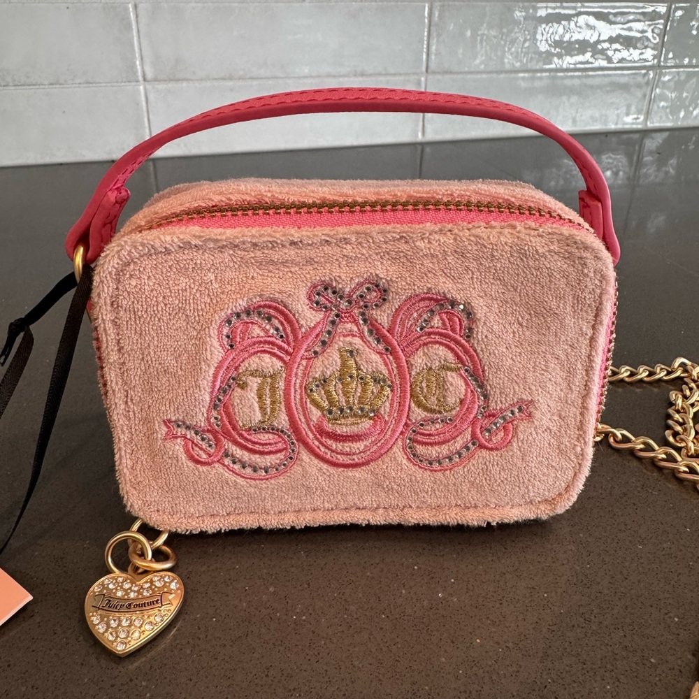 Juicy Couture Vintage Style Pink Diamond Lovers Mini Purse/Bag